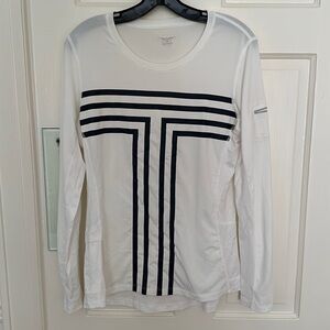 Tory Sport White Chevron Long-Sleeve Top